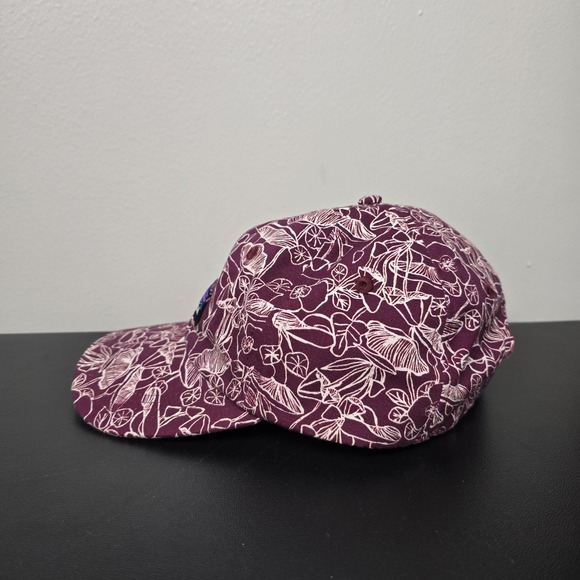 Patagonia Hat Cap Strap Back Mens One Size Purple Floral P-6 Label Trad Surf - Picture 2 of 9